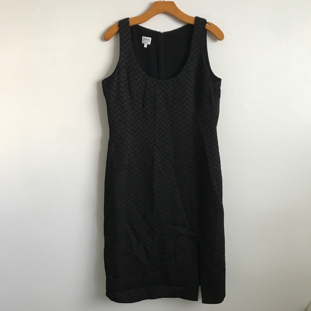ARMANI COLLEZIONI WOMENS DRESS SHEATH BLACK SLEEVELESS ZIP BACK 10